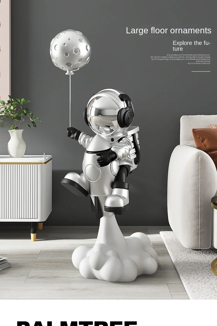 Balloon Astronaut Sculptures 95CM Large Floor Ornaments Home Decor Statue Living Room TV Cabinet Decoration Accessories Figurine Balloon Astronaut Sculptures 95CM Large Floor Ornaments Home Decor Statue Living Room TV Cabinet Decoration Accessories Figurine