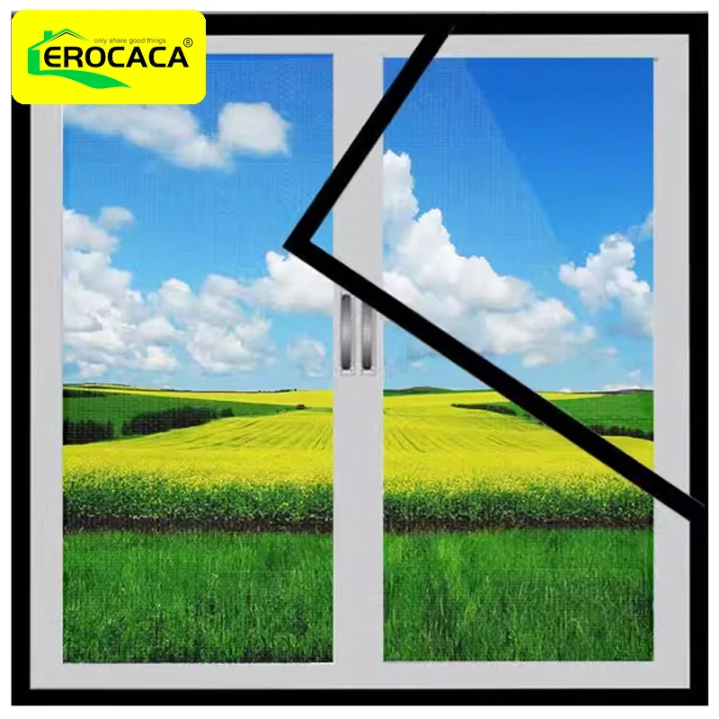 

EROCACA Black Mosquito Nets for Window,anti-mosquito window screens,Mesh Anti Insect Air Tulle Invisible Fiberglass Mosquitoes