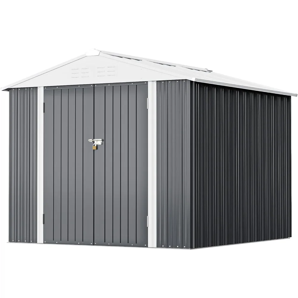 8FTx6FT,Steel Utility Tool Shed Storage House with Door&Lock,Metal Sheds Outdoor Storage for Backyard Garden Lawn (8’x 6'),Gray
8FTx6FT,Steel Utility Tool Shed Storage House with Door&Lock,Metal Sheds Outdoor Storage for Backyard Garden Lawn (8’x 6'),Gray