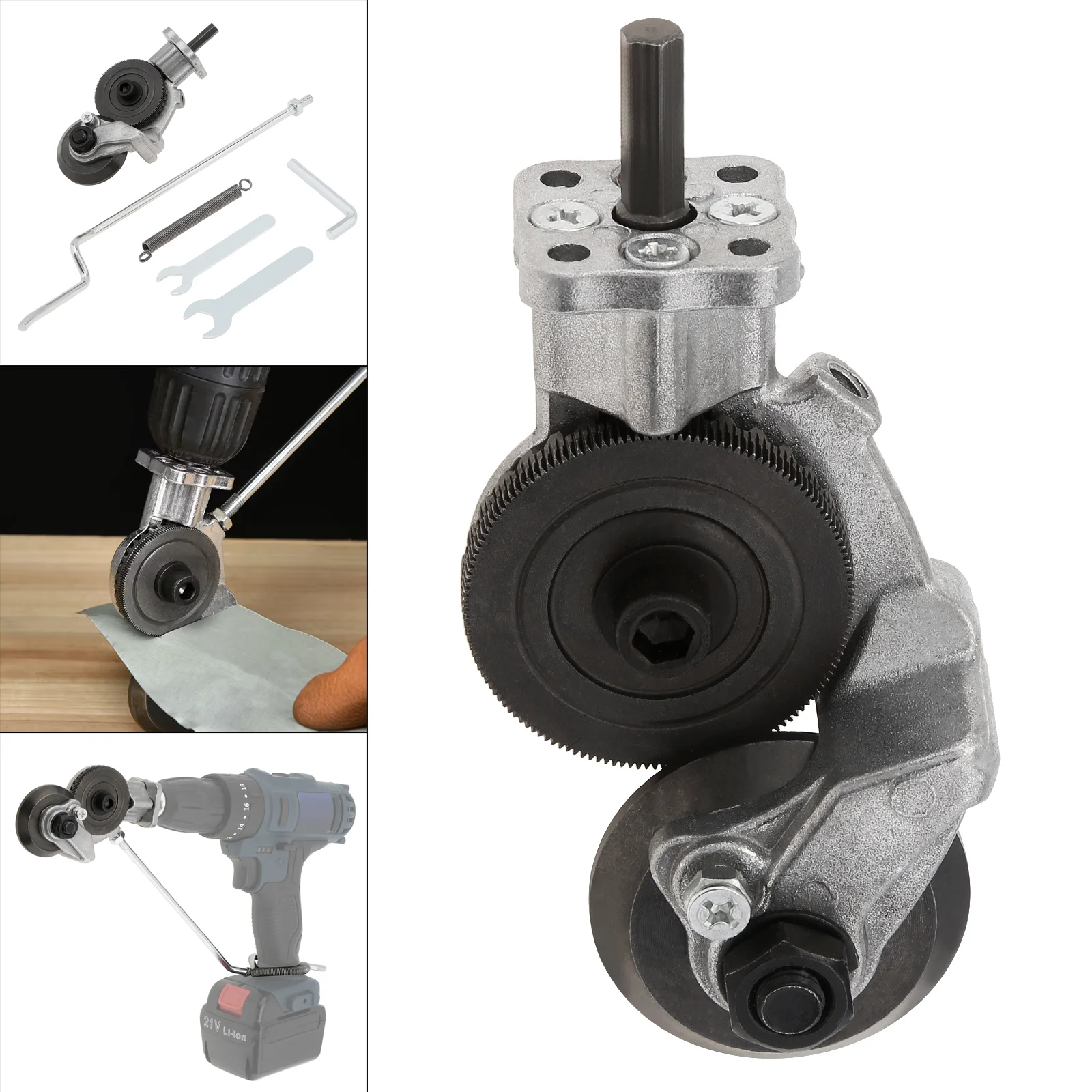 Electric Drill Plate Cutter High Manganese Gear Steel Metal Drill Attachment for Cutting Iron / White Sheet / Steel / Copper
Electric Drill Plate Cutter High Manganese Gear Steel Metal Drill Attachment for Cutting Iron / White Sheet / Steel / Copper