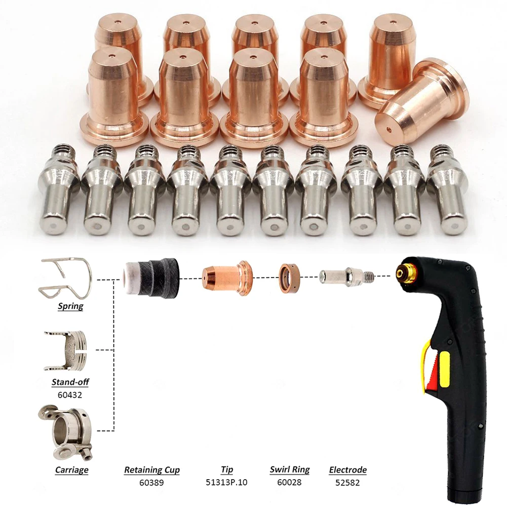 20pcs Plasma Cutter Torch IPT-60 PT60 PT-60 Electrode Tips 1.0mm 52582 51313P.10 Long Tip Electrodes And Long Nozzles
20pcs Plasma Cutter Torch IPT-60 PT60 PT-60 Electrode Tips 1.0mm 52582 51313P.10 Long Tip Electrodes And Long Nozzles