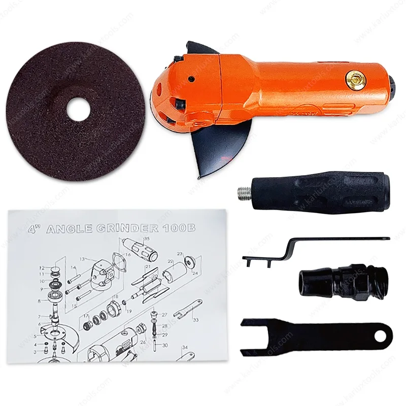 4 Inch Pneumatic Angle Grinder High Speed Air Grinding Tool with 4" 100mm Polished Disc Piece &PVC Handle for Polishing& Cutting
4 Inch Pneumatic Angle Grinder High Speed Air Grinding Tool with 4" 100mm Polished Disc Piece &PVC Handle for Polishing& Cutting