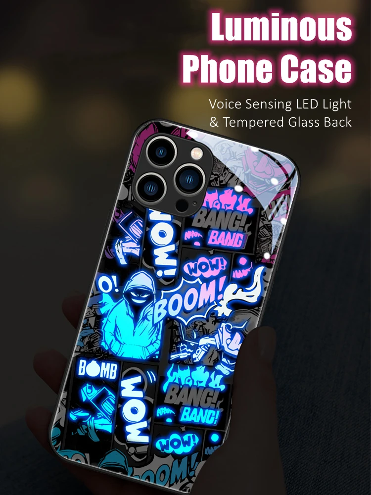 Graffiti LED Light Glowing Luminous TPU Border Tempered Glass Phone Case for OnePlus 7 7T 8 8 T 9 9R 10 11 Ace Nord CE N200 Pro
Graffiti LED Light Glowing Luminous TPU Border Tempered Glass Phone Case for OnePlus 7 7T 8 8 T 9 9R 10 11 Ace Nord CE N200 Pro