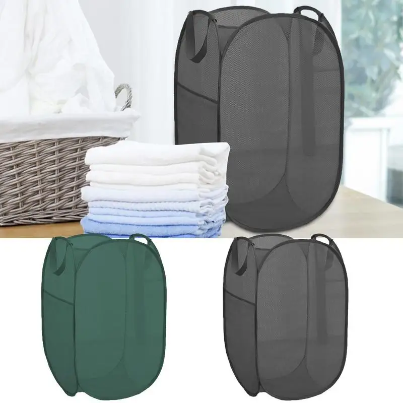 

Dirty Clothe Hamper Large Capacity With Side Pocket Household Collapsible Mesh Laundry Basket For Clothes Scarves Laundry Basket