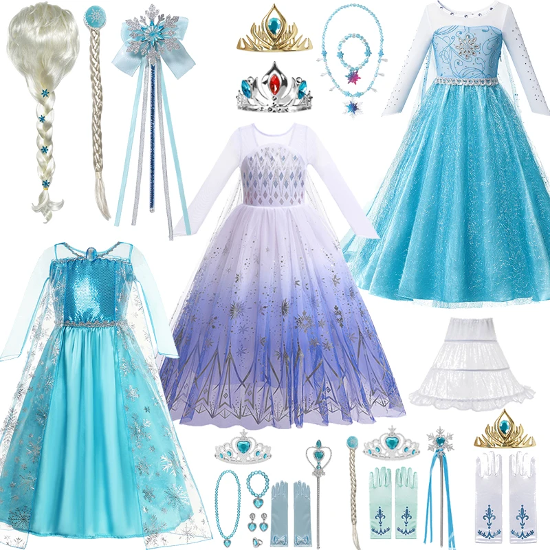 

Disney Frozen Princess Dress Baby Girls Elsa Anna Cosplay Costume Halloween Costume Role-play Carnival Birthday Party Clothing