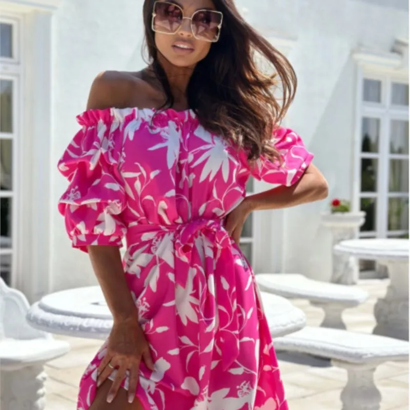 Summer Simple Off Shoulder Short Sleeve Printed Dress 2023 Sexy Women's Off Shoulder Lace Up Resort Beach Mini Dress Vestidos
Summer Simple Off Shoulder Short Sleeve Printed Dress 2023 Sexy Women's Off Shoulder Lace Up Resort Beach Mini Dress Vestidos