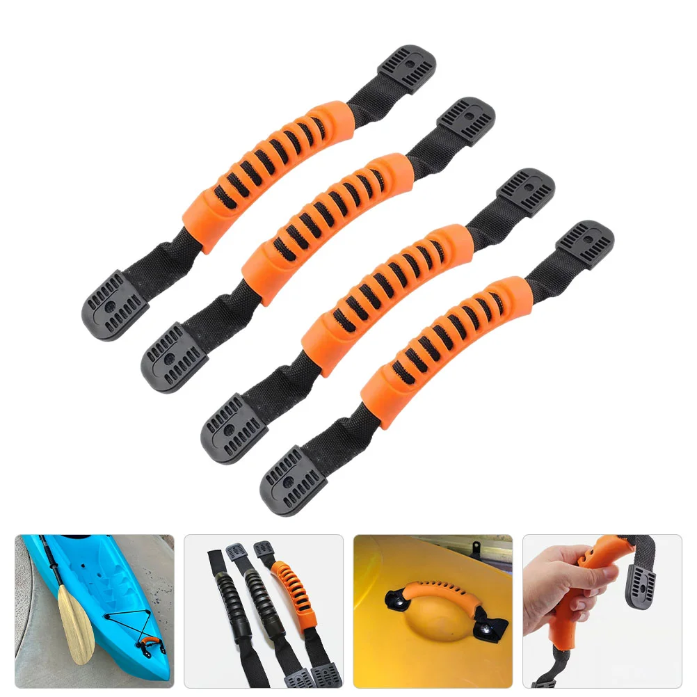 

4pcs Kayak Carry Handles Canoe Side Mount Handles with Screws Canoe Handles Replacement Accessory for Kayaks Black
