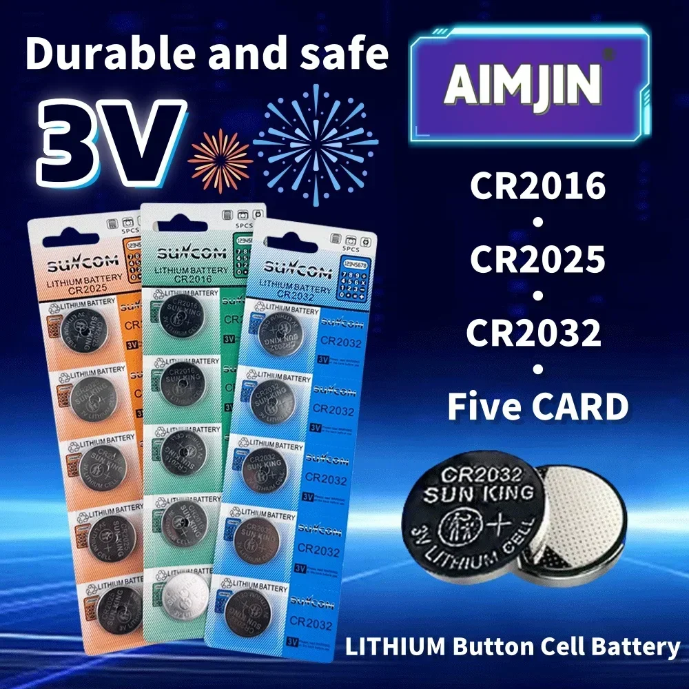 3V CR2016 CR2025 CR2032 85/155/220mAh Lithium Battery For Car Key Remote Control Watch Motherboard Scale Clock Button Coin Cell
3V CR2016 CR2025 CR2032 85/155/220mAh Lithium Battery For Car Key Remote Control Watch Motherboard Scale Clock Button Coin Cell
