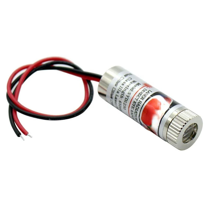 

650nm 5mW 3V-5V Red Point Line Cross Laser Module Head Glass Lens Focusable Adjustable Laser Diode Head Industrial Diameter 12MM