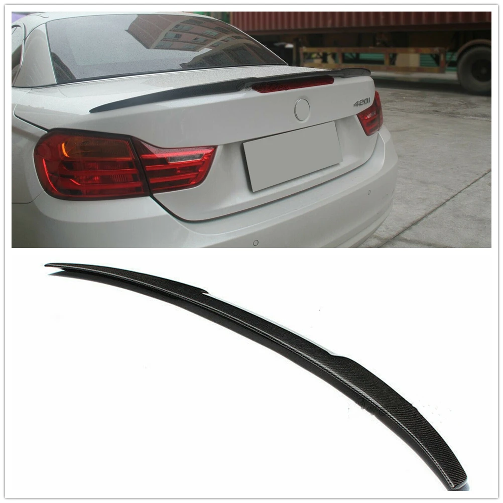 

For BMW 4 Series F33 2 Door Convertible 420i 428i 430i 435i F83 2014-2020 M4 Style Carbon Fiber Trunk Lid Rear Spoiler Wing Lip