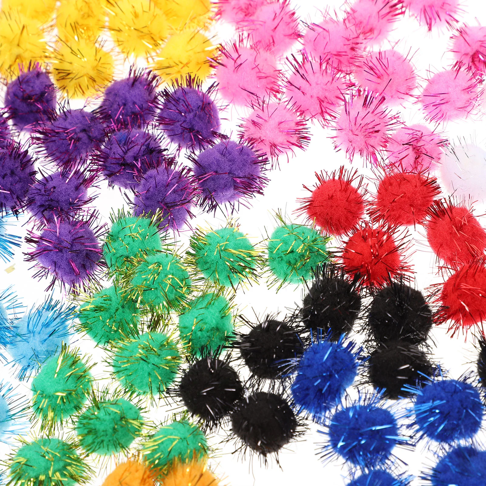 

20mm Cat Toys Assorted Pom Poms Fluffy Balls for DIY Creative Crafts Decorations (Mix Color)