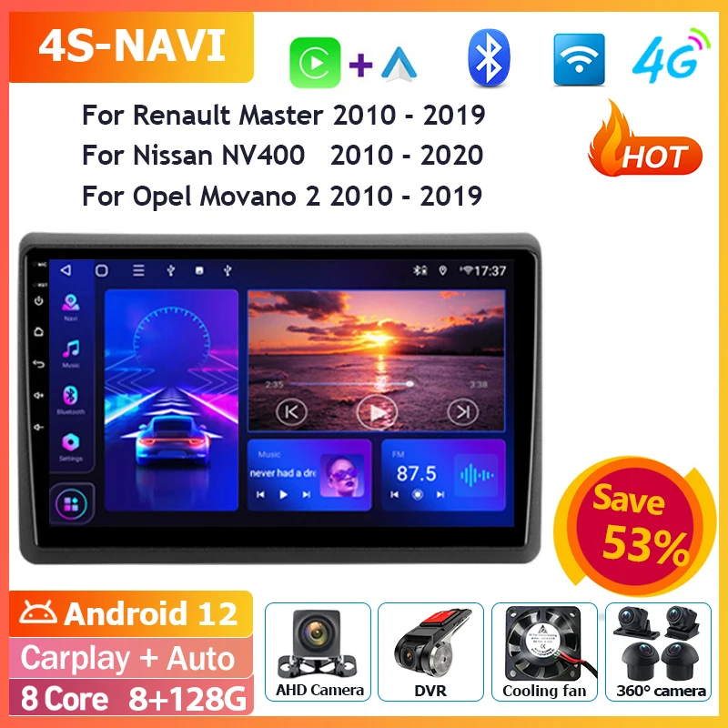 Android Car Radio Multimedia Player For Renault Master 2010-2019 Nissan NV400 2010-2020 Opel Movano 2 2010 - 2019 Navigation GPS
Android Car Radio Multimedia Player For Renault Master 2010-2019 Nissan NV400 2010-2020 Opel Movano 2 2010 - 2019 Navigation GPS