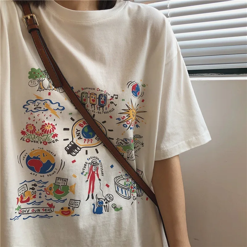 Cartoon Painting 2023 Summer New Design Sense Retro T-shirt Women's Short Sleeve White Slim Showing Top Ins Women's Fashion
Cartoon Painting 2023 Summer New Design Sense Retro T-shirt Women's Short Sleeve White Slim Showing Top Ins Women's Fashion