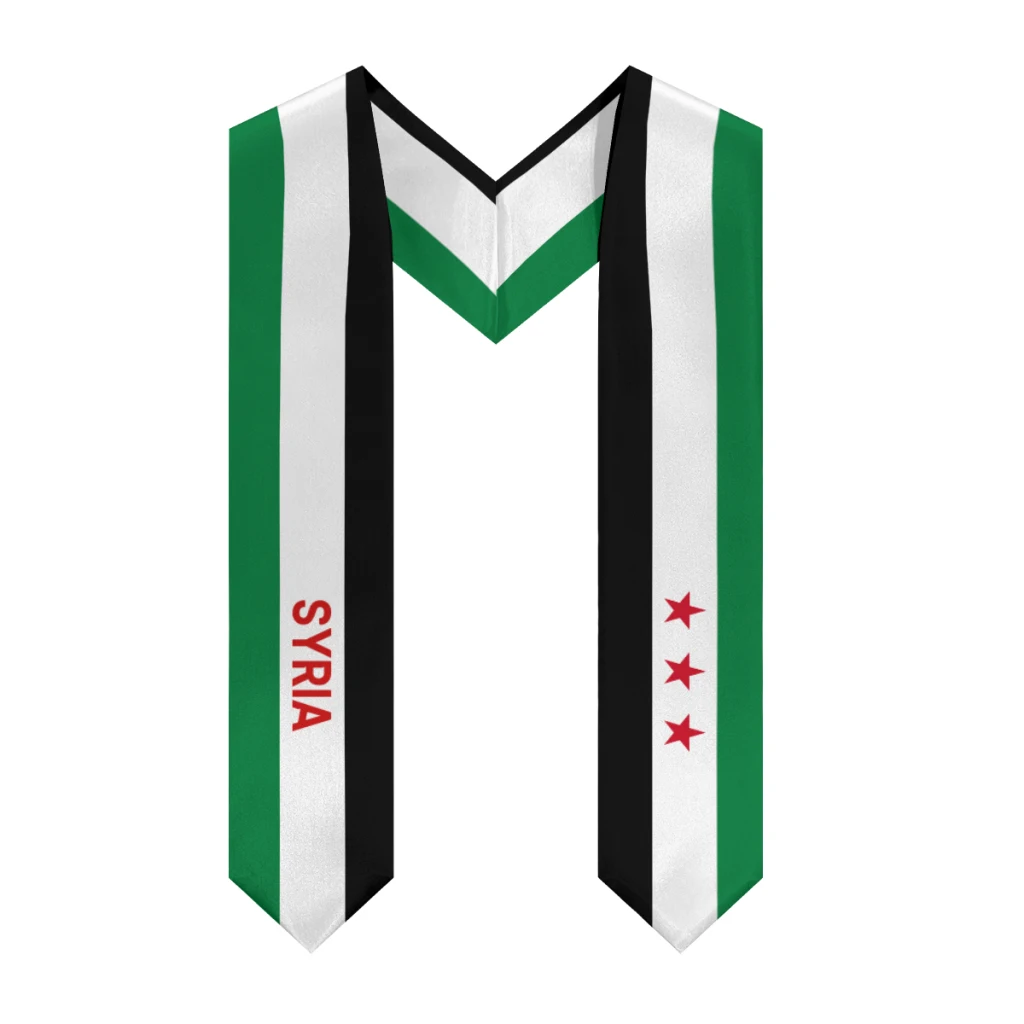 

More design Graduation shawl Syria Flag 1932-1963 Coalition & United States Stole Sash Honor Study Aboard International Students