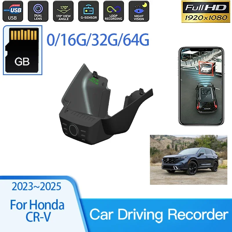 

Car Dashcam For Honda CR-V CRV RS 2023 2024 2025 ABS Front Dash Cams Voor Players Road Recorders WIFI Camera DVD Car Accessories