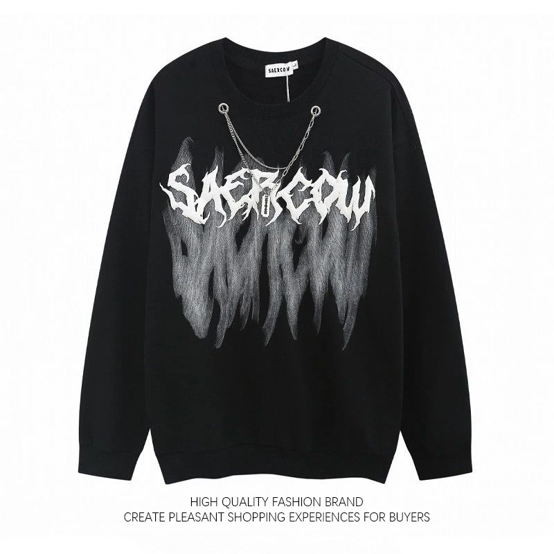 American Hiphop Necklace Shirt for Men and Women Summer Autumn Trend Loose Long Sleeve Top Niche High Street Oversize Gothic Tee
American Hiphop Necklace Shirt for Men and Women Summer Autumn Trend Loose Long Sleeve Top Niche High Street Oversize Gothic Tee