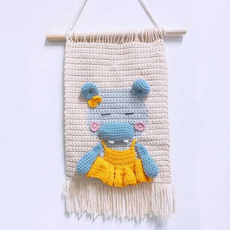 Handmade Giraffe Wall Tapestry - Kids Room Hook Weaving Art 4 S42d8539bacbf4f9b9f243c1c818b90faU