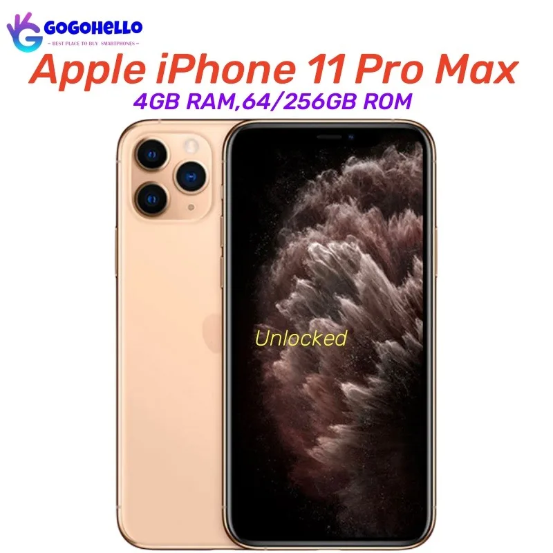 

Original Apple iPhone 11 Pro Max 64/256GB 4GB RAM iOS 13 6.5'' 3969 mAh Apple A13 Bionic Triple 12MP Genuine OLED Face ID NFC