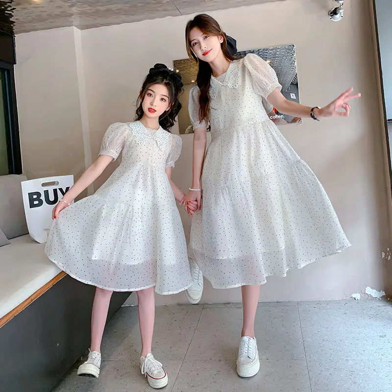 Mom and Daughter Matching Elegant Dress Women Baby Girl Summer Dot One Piece Princess Dresses Sweet Mother and Me Clothes
Mom and Daughter Matching Elegant Dress Women Baby Girl Summer Dot One Piece Princess Dresses Sweet Mother and Me Clothes