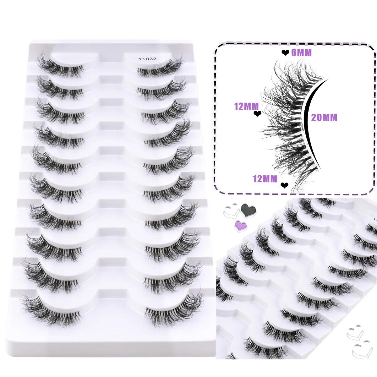 Lanjinglin 3/10 pairs 3D Mink Lashes Faux Mink Fluffy Lash Soft Full Thick Wispy Eyelash Dramatic False Eyelashes Makeup 14 S42df9806022649b1a8c2e619b36086b98