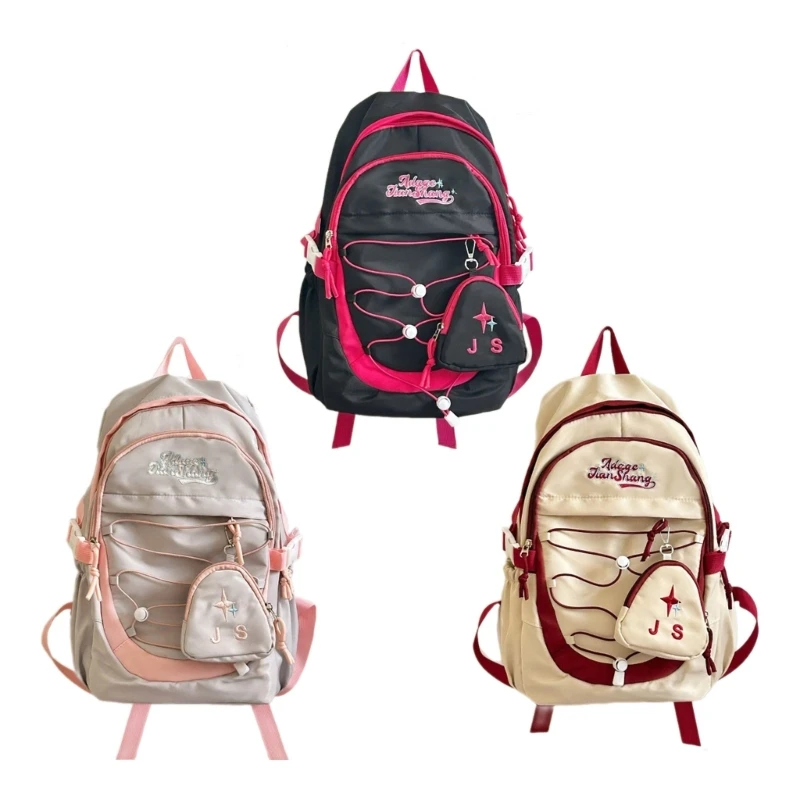 Large Capacity Nylon Backpack for Teens School Travel Unisex Korean Fashion Contrast Color Laptop Book Bag with Purse
Large Capacity Nylon Backpack for Teens School Travel Unisex Korean Fashion Contrast Color Laptop Book Bag with Purse