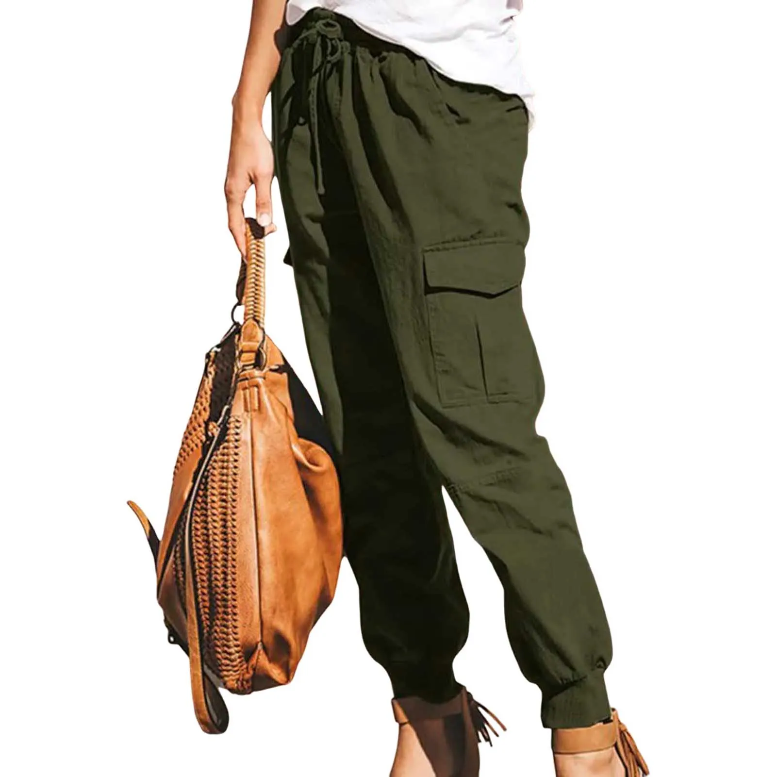 Women's Fashion Waist Cargo Pants Pockets Trousers Wide Leg Casual Long Pants for Daily Casual Wear
Women's Fashion Waist Cargo Pants Pockets Trousers Wide Leg Casual Long Pants for Daily Casual Wear