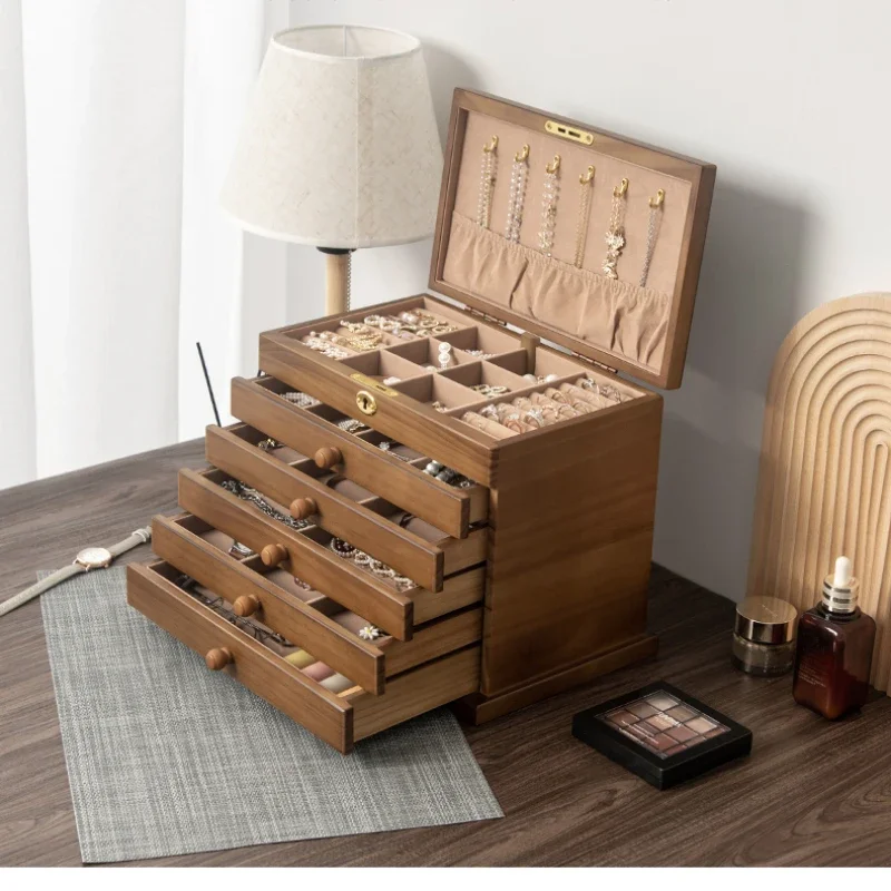 Wooden Jewelry Box Large Organizer Storage with Lock Multi-Functional Large Retro Packaging Gifts Supplies
Wooden Jewelry Box Large Organizer Storage with Lock Multi-Functional Large Retro Packaging Gifts Supplies