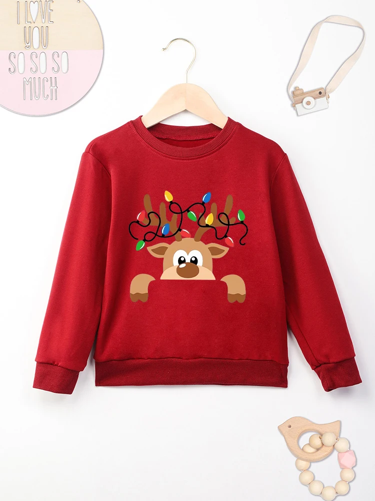 

Милый Рождественский олень, детская одежда, свитшот для мальчиков и девочек, Модный милый свитшот в стиле Харадзюку, Рождественская одежда, Детская толстовка, лидер продаж