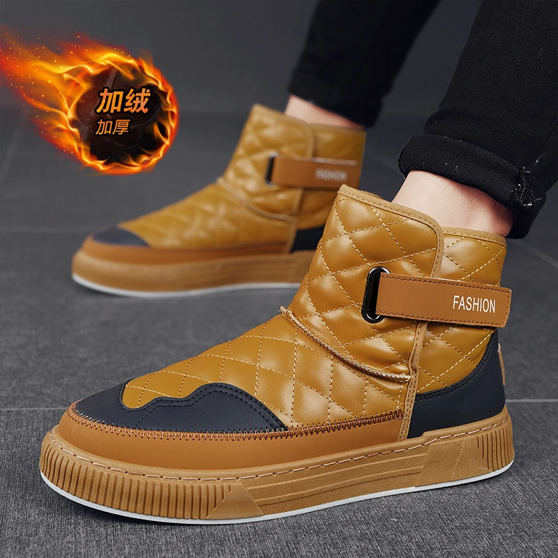 Fashion Trendy Color Matching Men Cotton Boots Winter High-tops Plus Velvet Warm Snow Boots Cold-proof Comfortable Casual Shoes
Fashion Trendy Color Matching Men Cotton Boots Winter High-tops Plus Velvet Warm Snow Boots Cold-proof Comfortable Casual Shoes