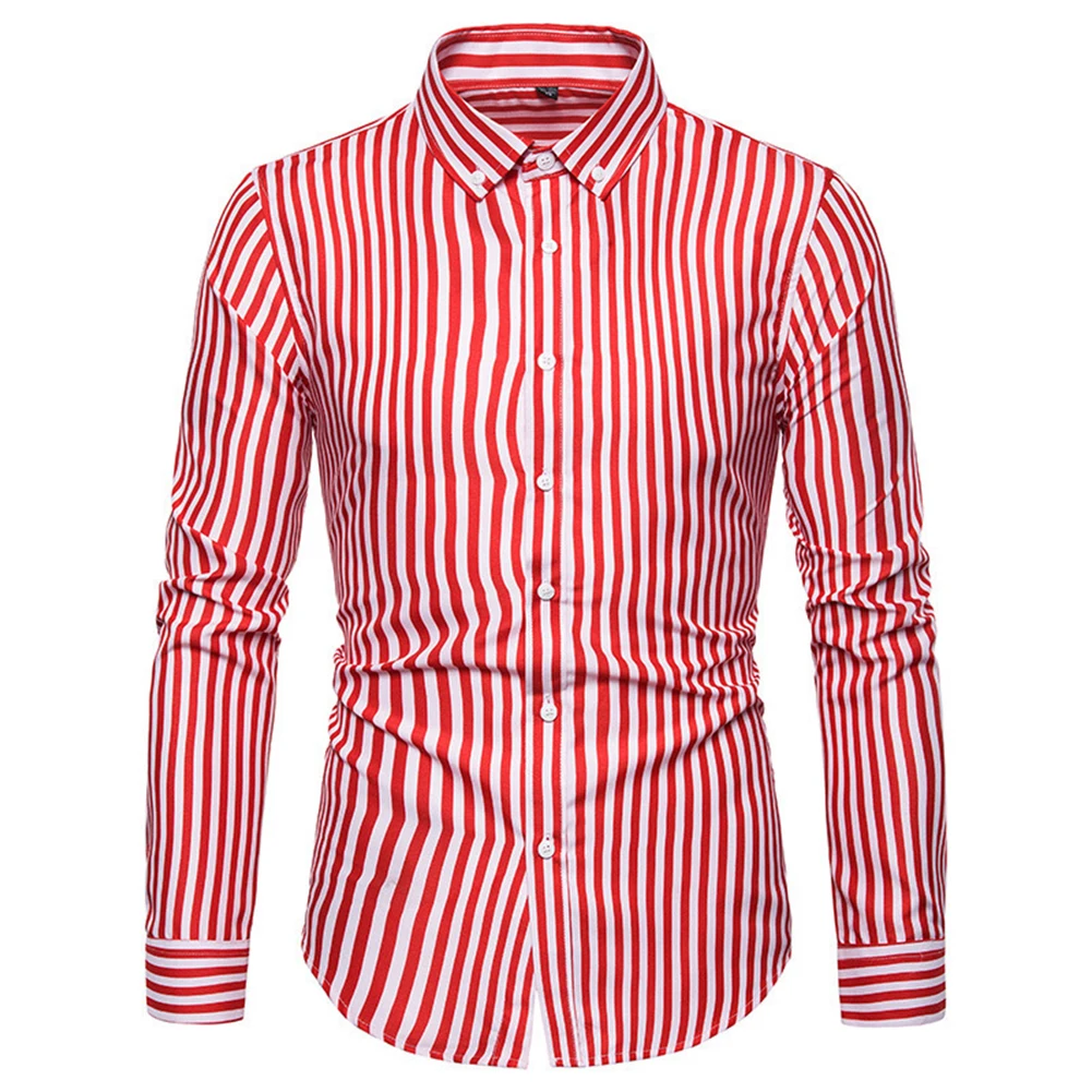 Mens Retro Stripe Button Down Long Sleeve Casual Formal Dress Tops Tee Shirt Formal Business Slim Fit Office Social Men Shirt
Mens Retro Stripe Button Down Long Sleeve Casual Formal Dress Tops Tee Shirt Formal Business Slim Fit Office Social Men Shirt
