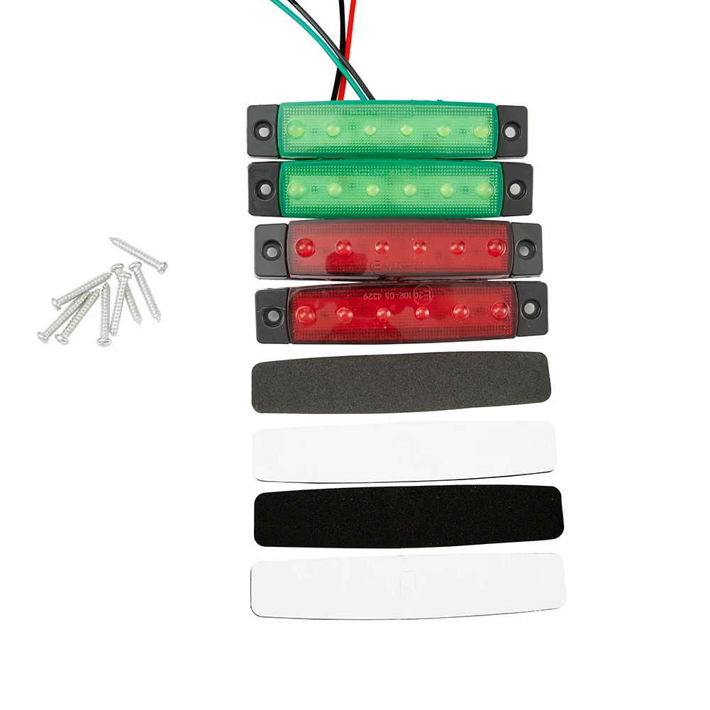 4Pcs Car Boat Navigation 6LED Deck Dock Lights Stern Yacht Starboard Monitor Lamp Set DC12V Waterproof Auto Red Green Lighting
4Pcs Car Boat Navigation 6LED Deck Dock Lights Stern Yacht Starboard Monitor Lamp Set DC12V Waterproof Auto Red Green Lighting