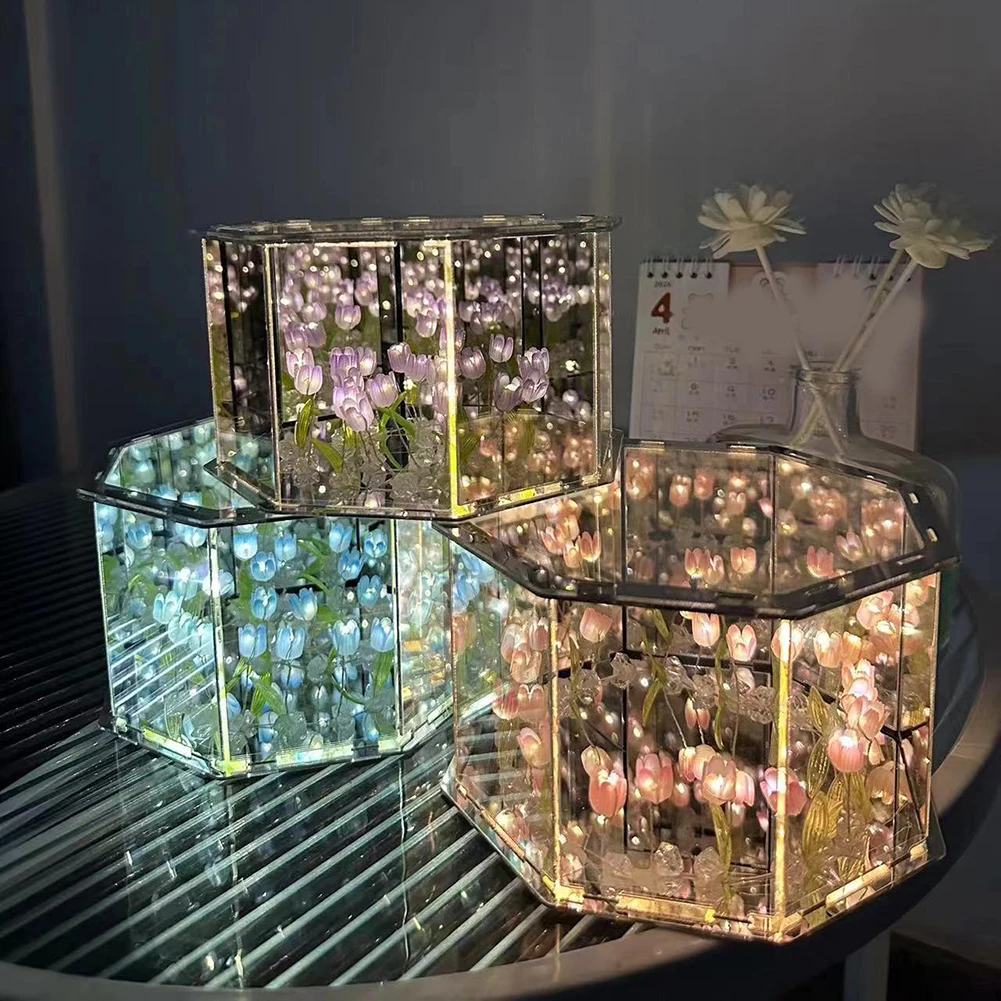DIY Square Night Light Have 20 Flowers Tulips Night Light Mirror Handmade Square Mirror Tulips Table Lamp Room Decor
DIY Square Night Light Have 20 Flowers Tulips Night Light Mirror Handmade Square Mirror Tulips Table Lamp Room Decor