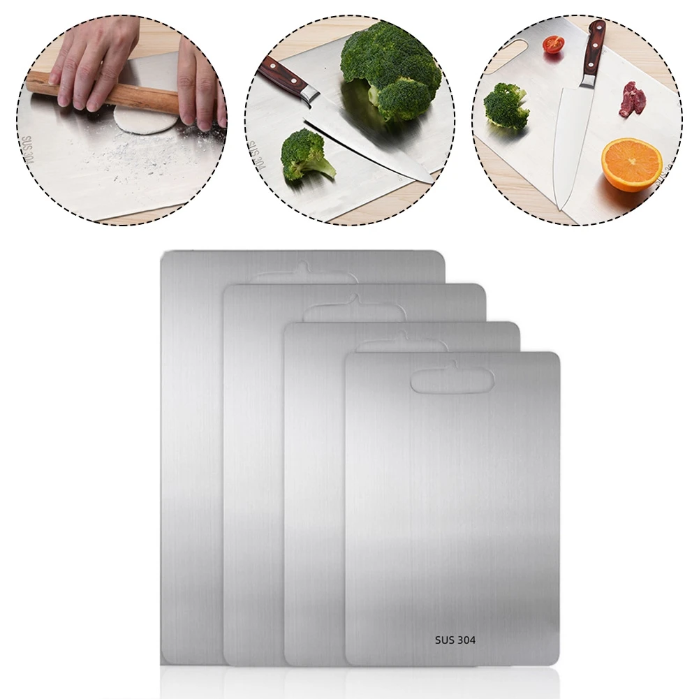 304 Stainless Steel Cutting Board Rectangular Chopping Block Meat Fruit Vegetable Cutting Board Mat Cooking Kitchen Accessories
304 Stainless Steel Cutting Board Rectangular Chopping Block Meat Fruit Vegetable Cutting Board Mat Cooking Kitchen Accessories