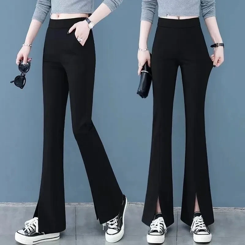 Micro Leg Pants Women Spring Autumn High Waist Draping Elastic Force Pants Female 2023 New Large Size Slit Long Flare Trousers
Micro Leg Pants Women Spring Autumn High Waist Draping Elastic Force Pants Female 2023 New Large Size Slit Long Flare Trousers