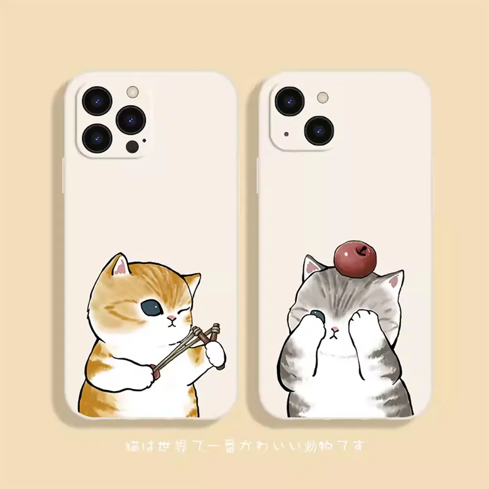 Cartoon Animal Cat Couple Paired Phone Case for IPhone 16 15 14 13 12 11 Pro MAX Mini SE XS X 7 8Plus Soft Silicone Cover Fundas Cartoon Animal Cat Couple Paired Phone Case for IPhone 16 15 14 13 12 11 Pro MAX Mini SE XS X 7 8Plus Soft Silicone Cover Fundas