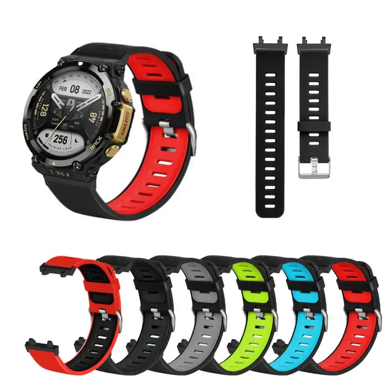 Двухцветный силиконовый ремешок для Huami Amazfit T-Rex 2, спортивный браслет, сменный ремешок для часов, аксессуары для умных часов
Двухцветный силиконовый ремешок для Huami Amazfit T-Rex 2, спортивный браслет, сменный ремешок для часов, аксессуары для умных часов