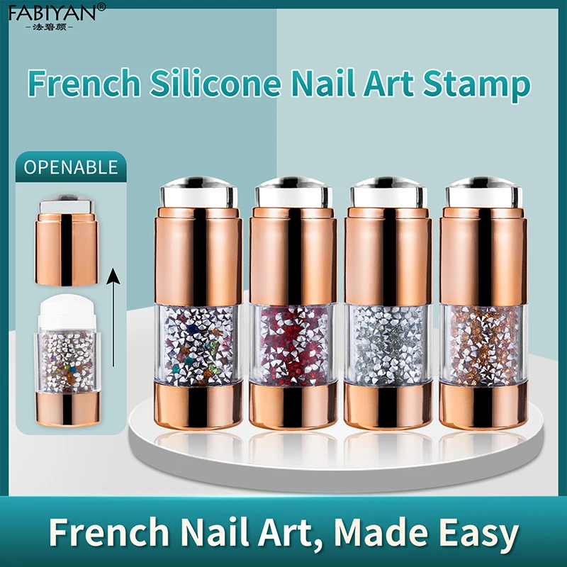 

Усовершенствованный прозрачный штамп для ногтей со скребком, силиконовый штамп для французских ногтей, наборы для маникюра, набор инструментов для стемпинга ногтей