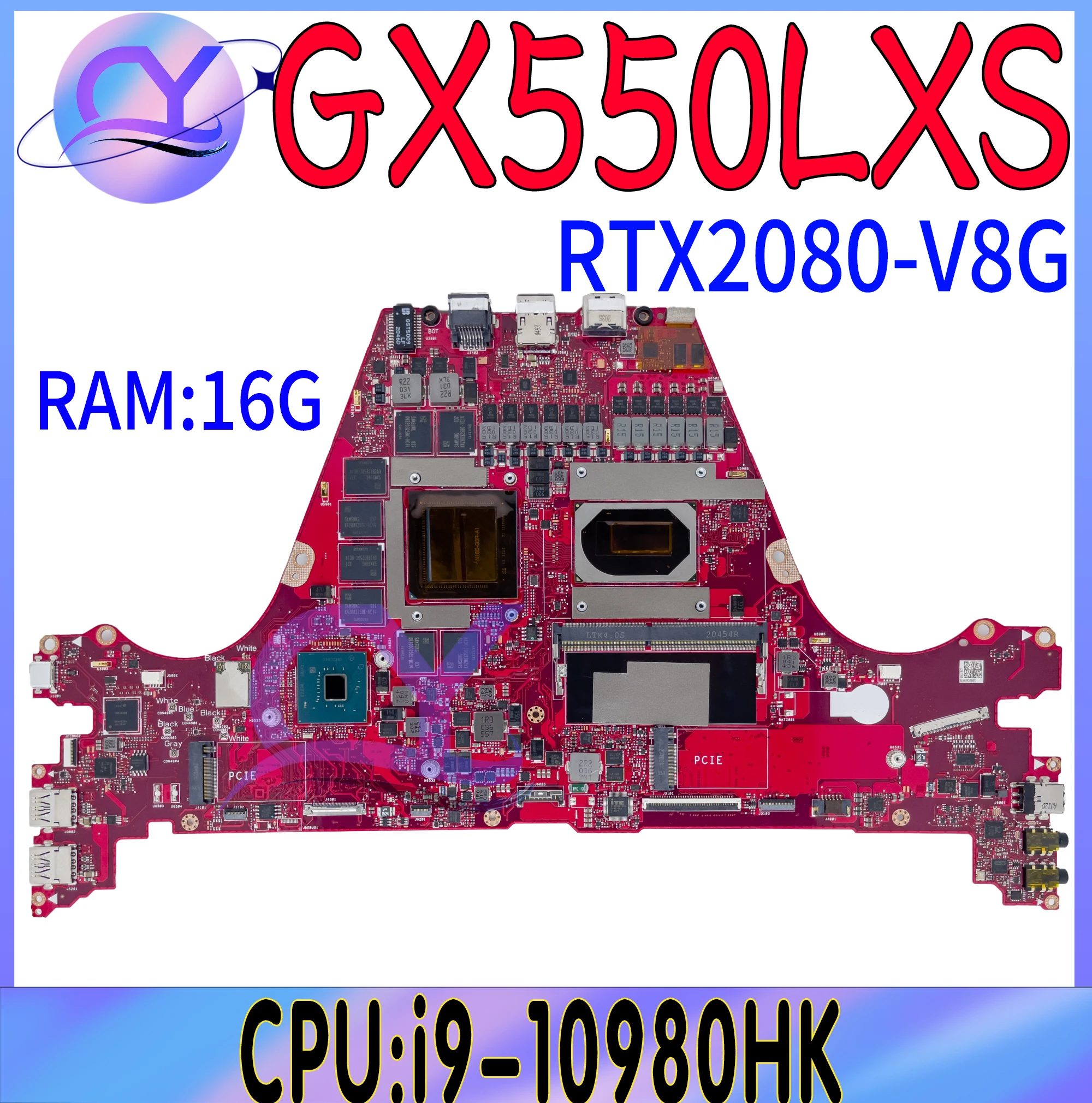 

GX550LXS Motherboard GX550 GX550L GX550LXS For ASUS ROG Zephyrus Duo 15 Laptop Mainboard I9-10980HK RTX2080/8G 16G/RAM Work Well