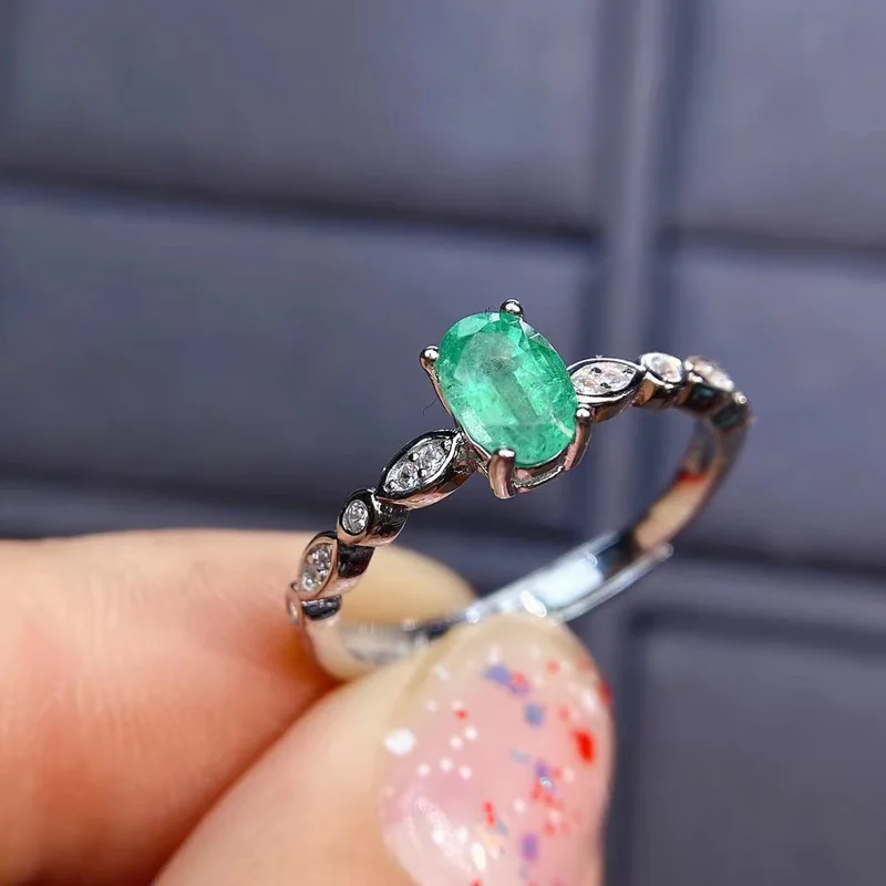 Natural Emerald Ring 925 Sterling Silver Vintage Girls New Adjustable Gemstone Ring Support Test Fine Jewelry 
Natural Emerald Ring 925 Sterling Silver Vintage Girls New Adjustable Gemstone Ring Support Test Fine Jewelry