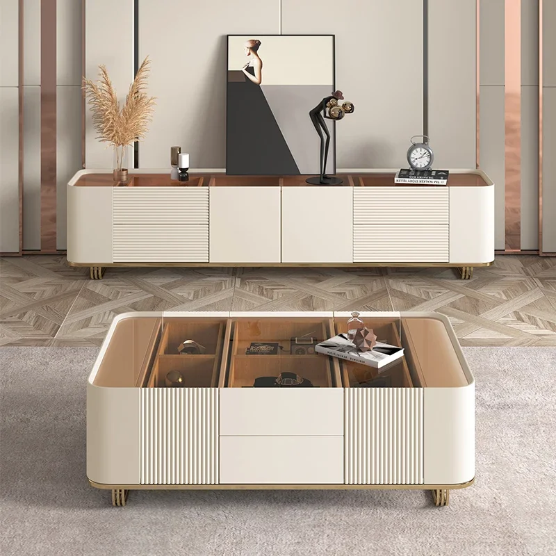 Luxury tea table, living room, floor cabinet, Nordic glass, rock plate tea table TV cabinet
Luxury tea table, living room, floor cabinet, Nordic glass, rock plate tea table TV cabinet