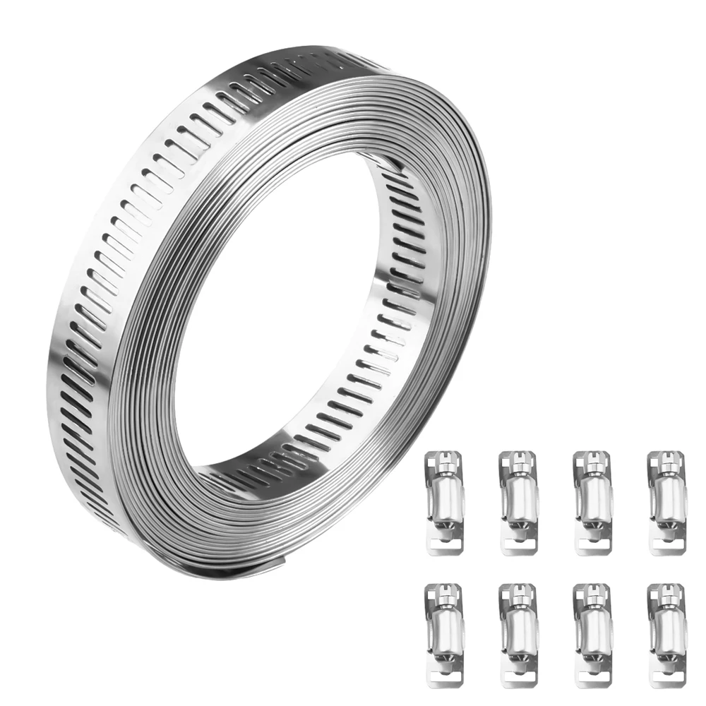 9Pcs/Set 11.5 Feet 304 Stainless Steel Worm Clamp Hose Clamp Strap with Fasteners Adjustable DIY Pipe Hose Clamp Ducting Clamp
9Pcs/Set 11.5 Feet 304 Stainless Steel Worm Clamp Hose Clamp Strap with Fasteners Adjustable DIY Pipe Hose Clamp Ducting Clamp