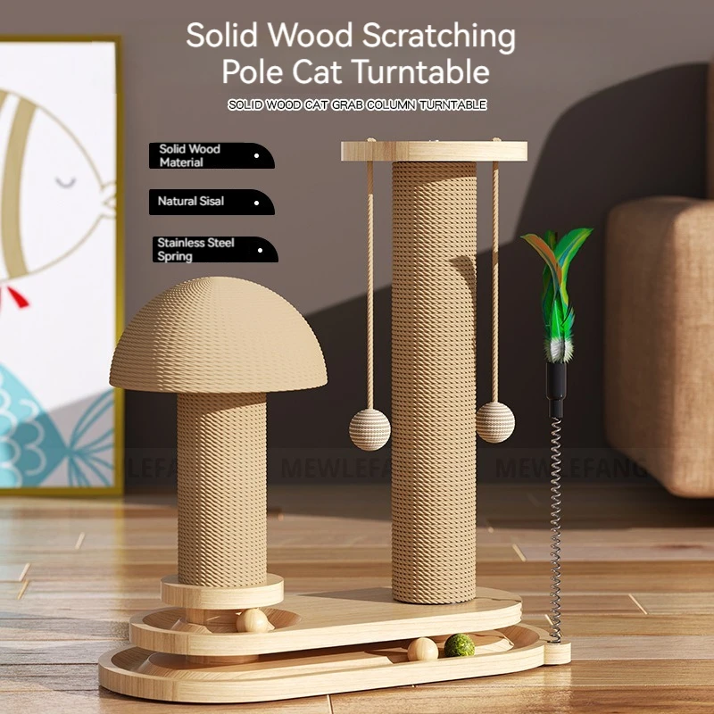 Solid Wood Pet Cat Turntable Scratch Pillar Board Sisal Climbing Frame Toy Balls Column Training Supplies Products Accessories
Solid Wood Pet Cat Turntable Scratch Pillar Board Sisal Climbing Frame Toy Balls Column Training Supplies Products Accessories