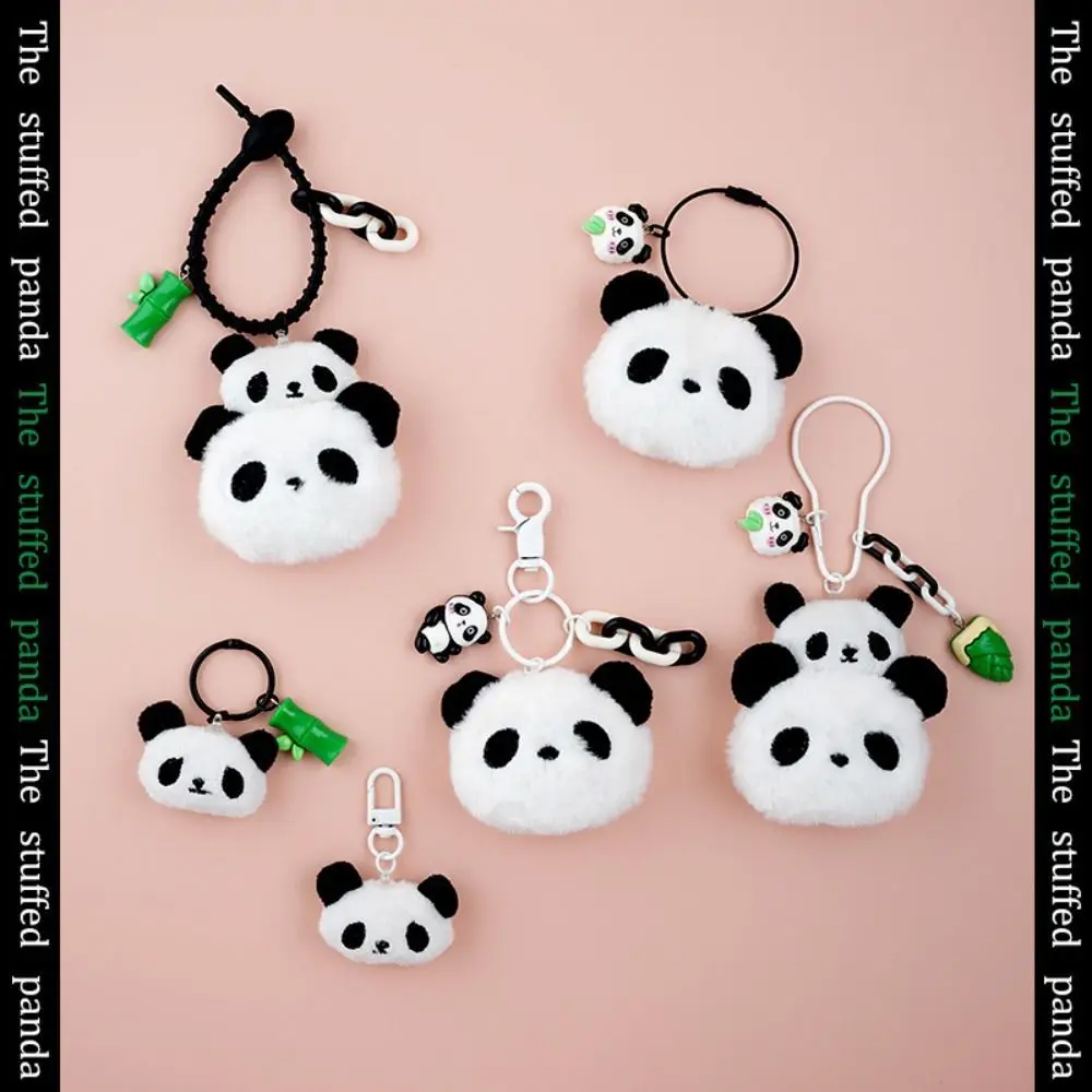 

Soft Bamboo Tube Panda Keychain Cute Plush Stuffed Panda Keychain Cartoon Key Ring Kawaii Animal Pendant Hanging Accessory