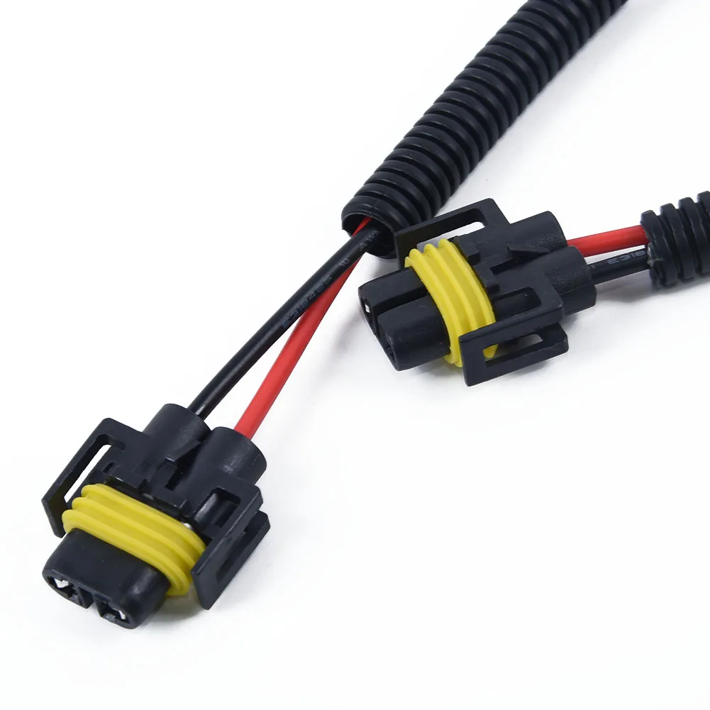 

2pcs Car H11 H8 H9 Wiring Headlights Lights Lamp Extension Wire Sockets Adapter Nylon Plugs Pre-wired Pair Kit