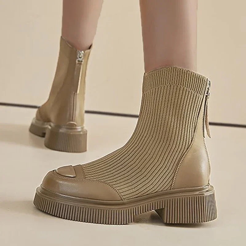 2023 Winter New Women Flats Shoes Platform Chunky Knitting Chelsea Boots Trend Weave Ankle Boots Goth Stretch Sock Botas
2023 Winter New Women Flats Shoes Platform Chunky Knitting Chelsea Boots Trend Weave Ankle Boots Goth Stretch Sock Botas