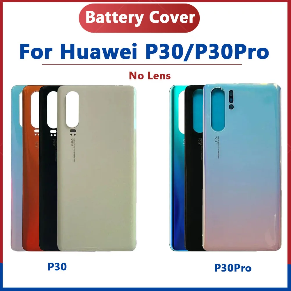 

New Battery Housing Door No Lens For Huawei P30 Pro VOG-L29 L04 Back Cover Glass Repair Parts For Huawei P30 ELE-L09 L29