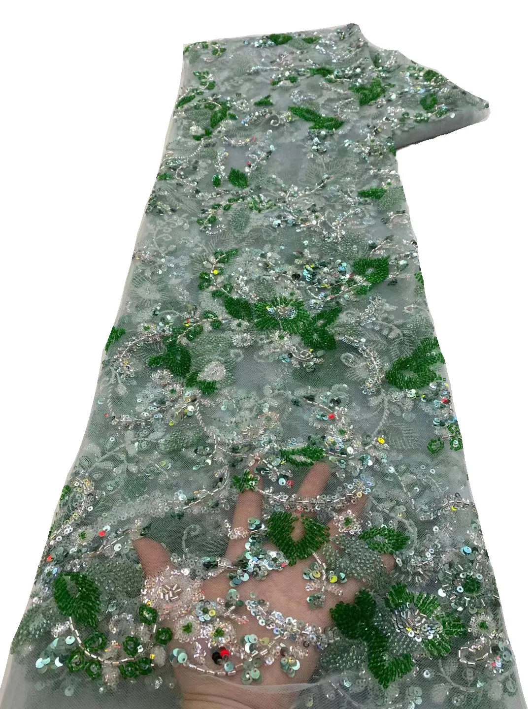 European and American heavy industry three-dimensional two-color flower beads sequin lace, high-end fashion embroidery dress
European and American heavy industry three-dimensional two-color flower beads sequin lace, high-end fashion embroidery dress