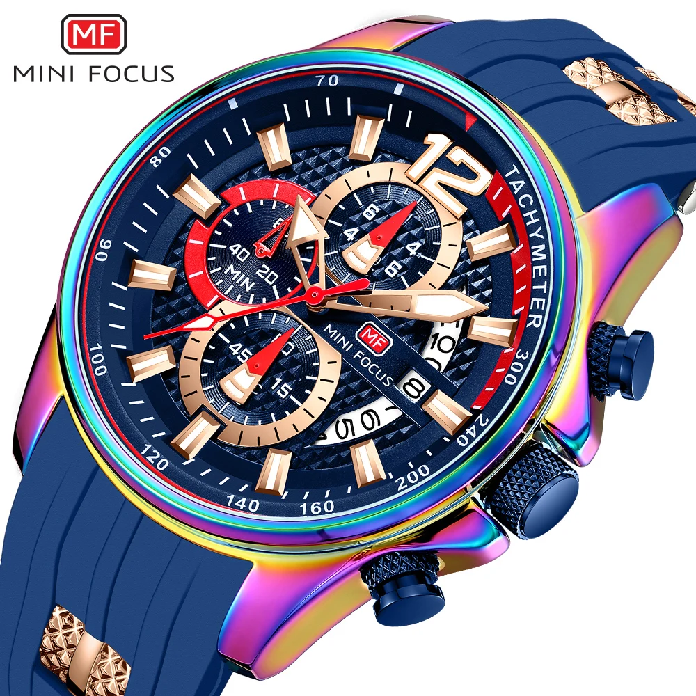 

Мужские повседневные спортивные часы MINIFOCUS, модель Hyun-chae чехол, роскошные Брендовые мужские наручные часы с хронографом и большим циферблатом, яркие кварцевые часы для мужчин