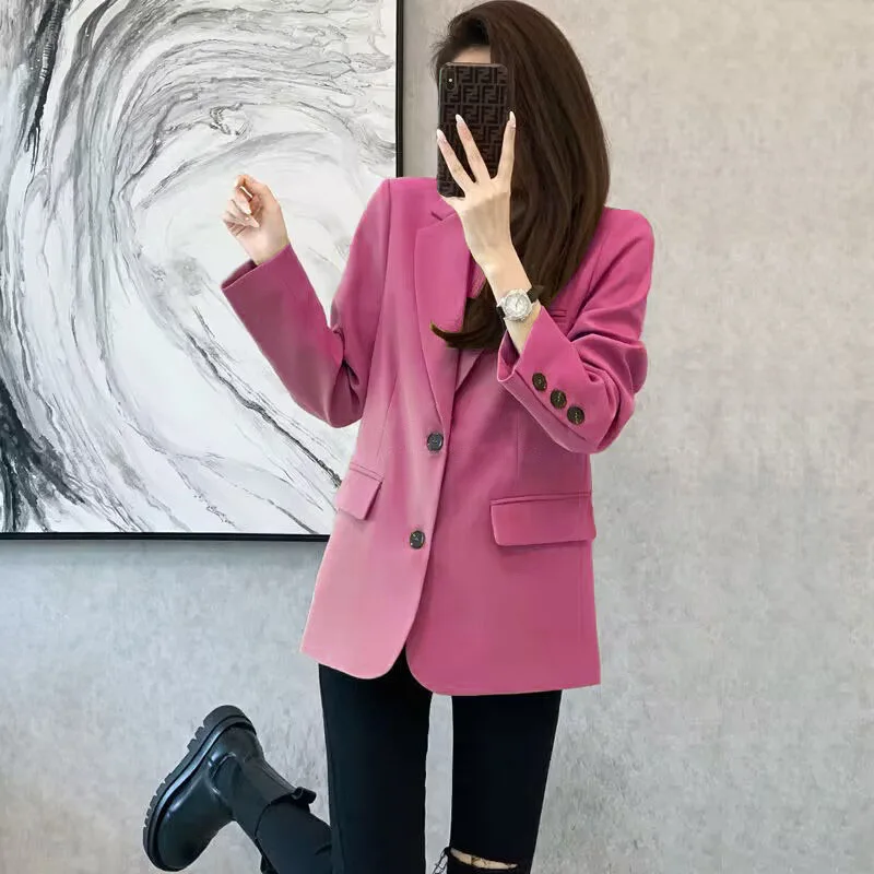 Women Blazer Casual Jacket Multi-Color Pocket All-Match Long Sleeved OL Autumn Winter Elegant Office Lady Coat Loose Solid Thin Women Blazer Casual Jacket Multi-Color Pocket All-Match Long Sleeved OL Autumn Winter Elegant Office Lady Coat Loose Solid Thin