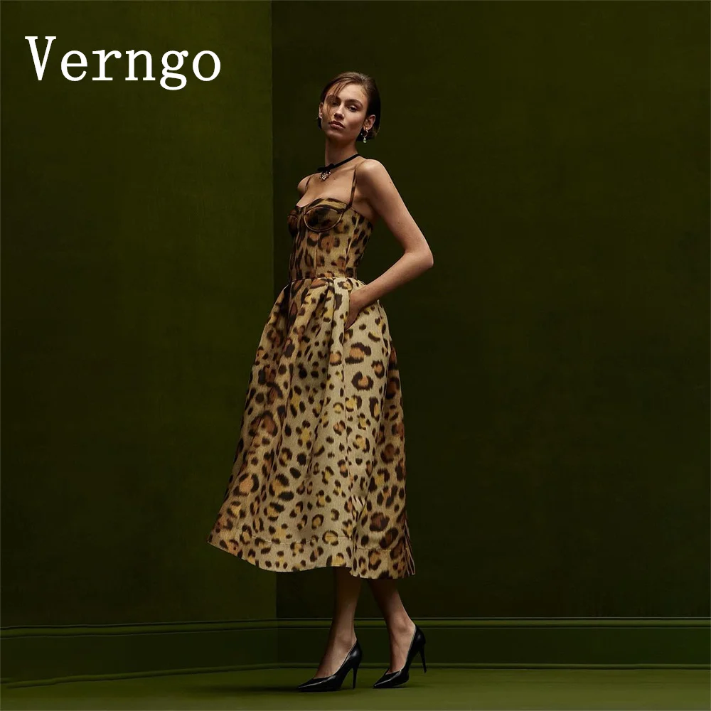 

Verngo Printed Satin Evening Dress Spaghetti Strapless Formal Occasion Dress For Women Sexy A Line Prom Gowns Outfit